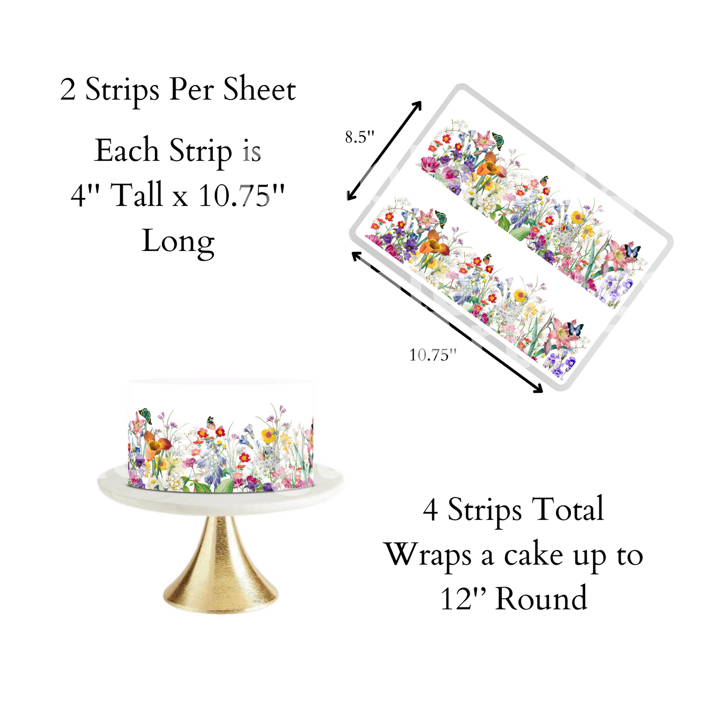 Spring Bridal Shower, Spring Baby Shower, Cake Topper, Floral Cake Topper, Spring Flowers, Summer Cake Topper
