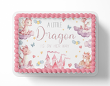 Dragon Baby Shower Cake Topper,  A Little Dragon is on The Way, Boy Dragon Baby Shower, Girl Dragon baby Shower, Watercolor Dragons, Mythical Storybook Baby Shower