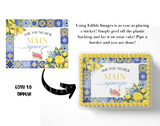 Mediterranean Tile Lemon Bridal Shower Edible Cake Topper – Customizable, Perfect for Amalfi Coast or Italian Theme