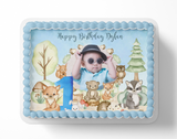 WOODLAND BIRTHDAY CAKE TOPPER Edible Image Woodland Birthday party Cake Topper Woodland Edible Image Sheet Cake