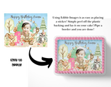 woodland birthday party cake topper first birthday cake