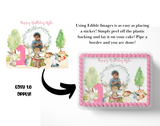 woodland birthday party cake topper first birthday cake
