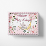 Elephant And Buny Baby shower Sheet Cake Topper