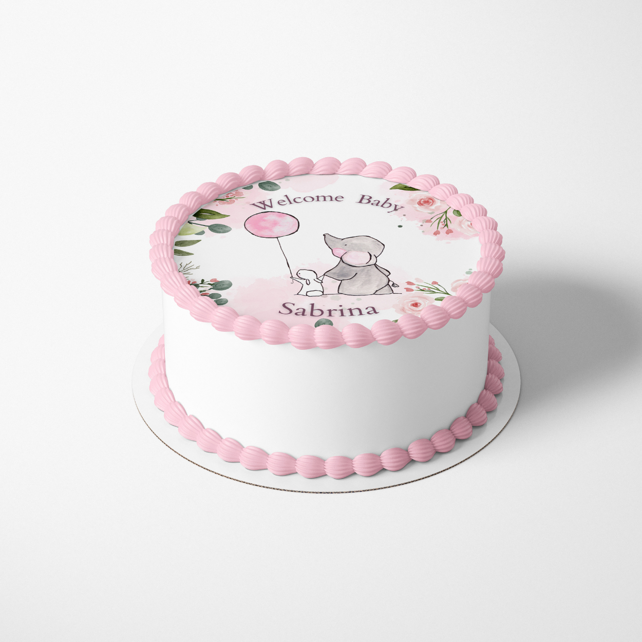 Elephant Baby Shower Sheet Cake Topper