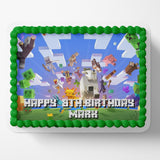 Minecraft Cake Topper Edible Image Minecraft Birthday Party Cake Topper