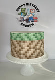Minecraft Cake Wrap Edible Image Minecraft Birthday Party Cake Topper