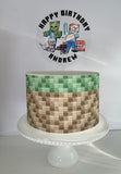 Minecraft Cake Wrap Edible Image Minecraft Birthday Party Cake Topper