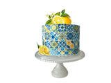 Portuguese Tile Italy Italian Blue tile Cake Icing Image Lemon cake Mediterranean Tiles Italian, Greek, Moroccan Tiles
