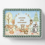 WOODLAND BABY SHOWER Cake Topper Edible Image Woodland Edible Image Forest Baby shower cake Decorations Personalized cake topper