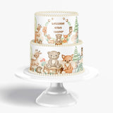 WOODLAND BABY SHOWER Cake Decoration Edible Image Woodland Cake Topper Forest Animal Baby Shower fox bear