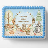 WOODLAND BABY SHOWER Cake Topper Edible Image Woodland Edible Image Forest Baby shower cake Decorations Personalized cake topper