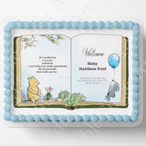 Pooh Bear Cake Topper | Baby Shower | Vintage Story Book | Classic Pooh | Edible Image