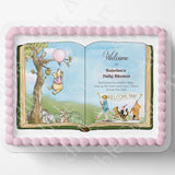 Pooh Bear Cake Topper | Baby Shower | Vintage Story Book | Classic Pooh | Edible Image