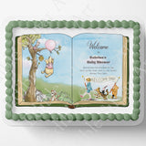 Pooh Bear Cake Topper | Baby Shower | Vintage Story Book | Classic Pooh | Edible Image