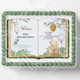 Pooh Bear Cake Topper | Baby Shower | Vintage Story Book | Classic Pooh | Edible Image