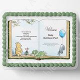 Pooh Bear Cake Topper | Baby Shower | Vintage Story Book | Classic Pooh | Edible Image