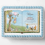 Pooh Bear Cake Topper | Baby Shower | Vintage Story Book | Classic Pooh | Edible Image