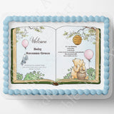 Pooh Bear Cake Topper | Baby Shower | Vintage Story Book | Classic Pooh | Edible Image