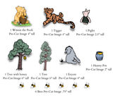 Pooh Bear Cutouts Edible Images | Classic Winnie the Pooh Edible Images Winnie the Pooh Edible Cake Decoration | Winnie Precut Edible Images