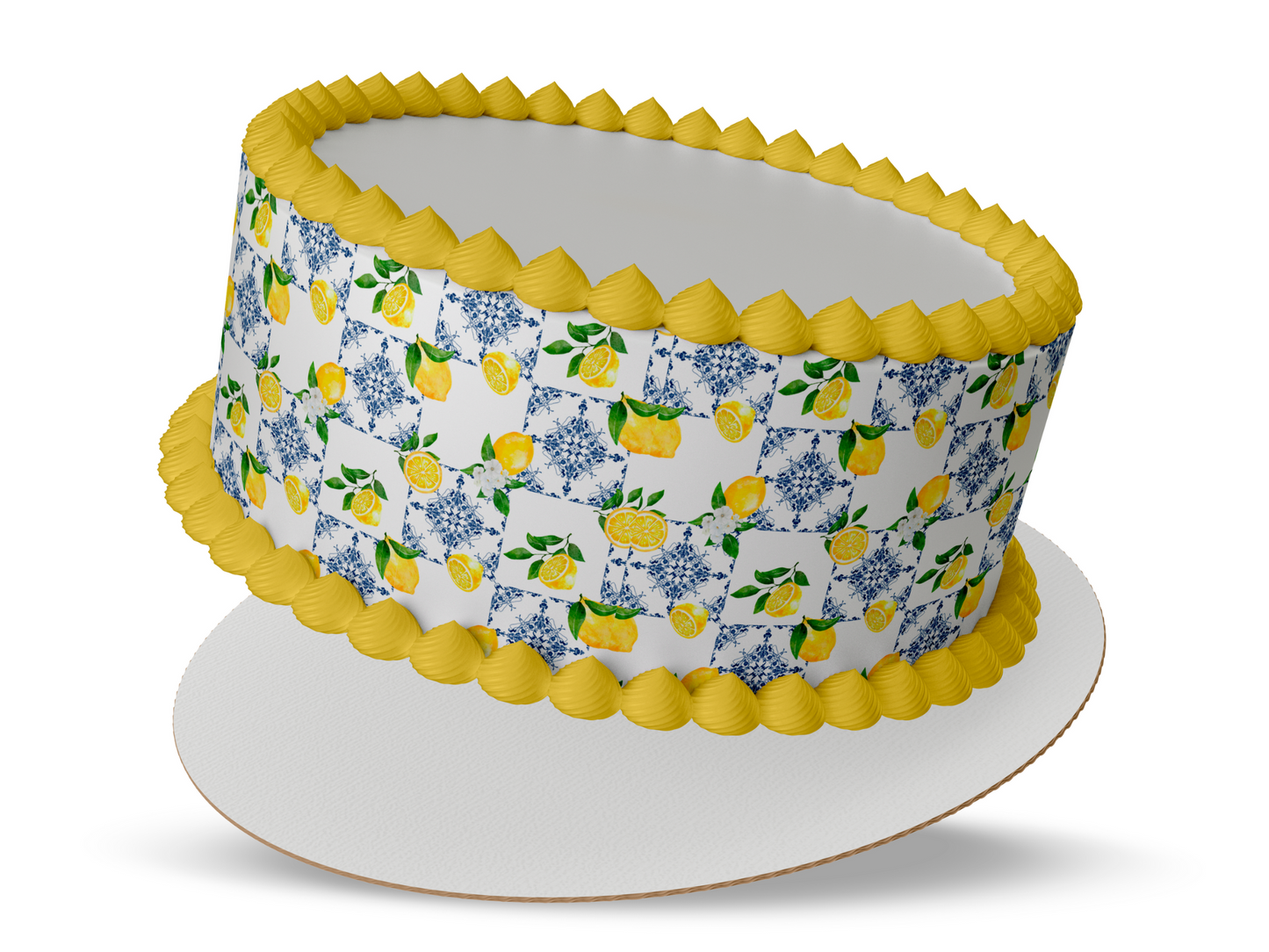 Lemon Tile, Mediterranean Tiles, Blue and White Tile Edible Paper, Italy, Italian Blue Tile, Icing Image, Italian, Greek, Moroccan Tiles (Copy) (Copy) (Copy) (Copy) (Copy)