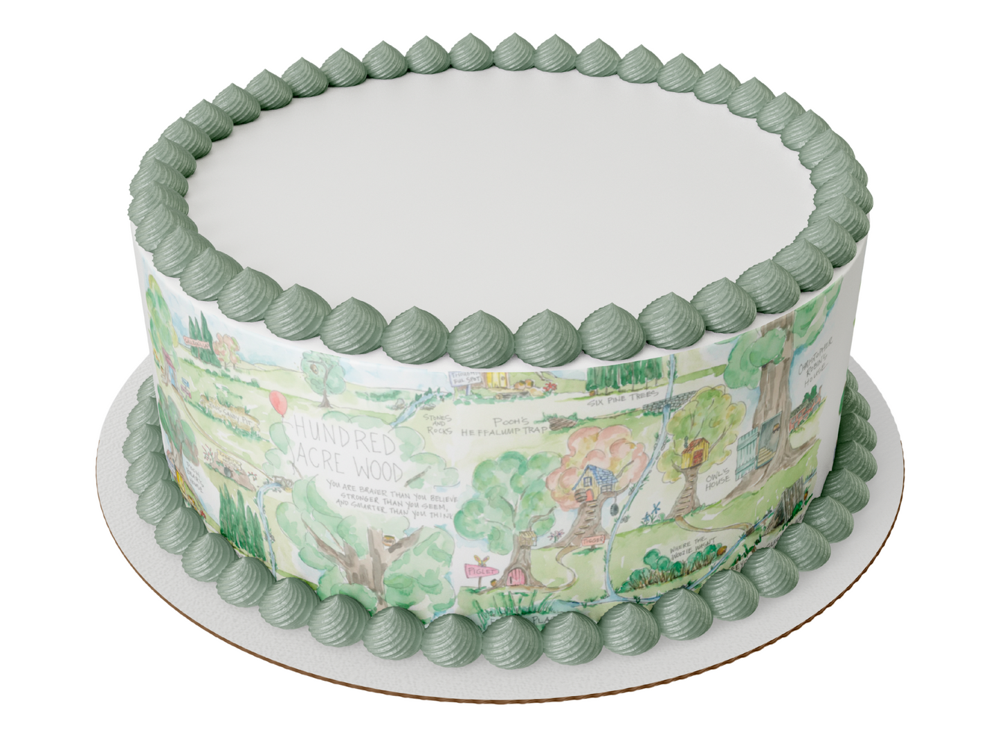 Pooh Bear Edible Icing Wraps | Custom Baby Shower Cake Design