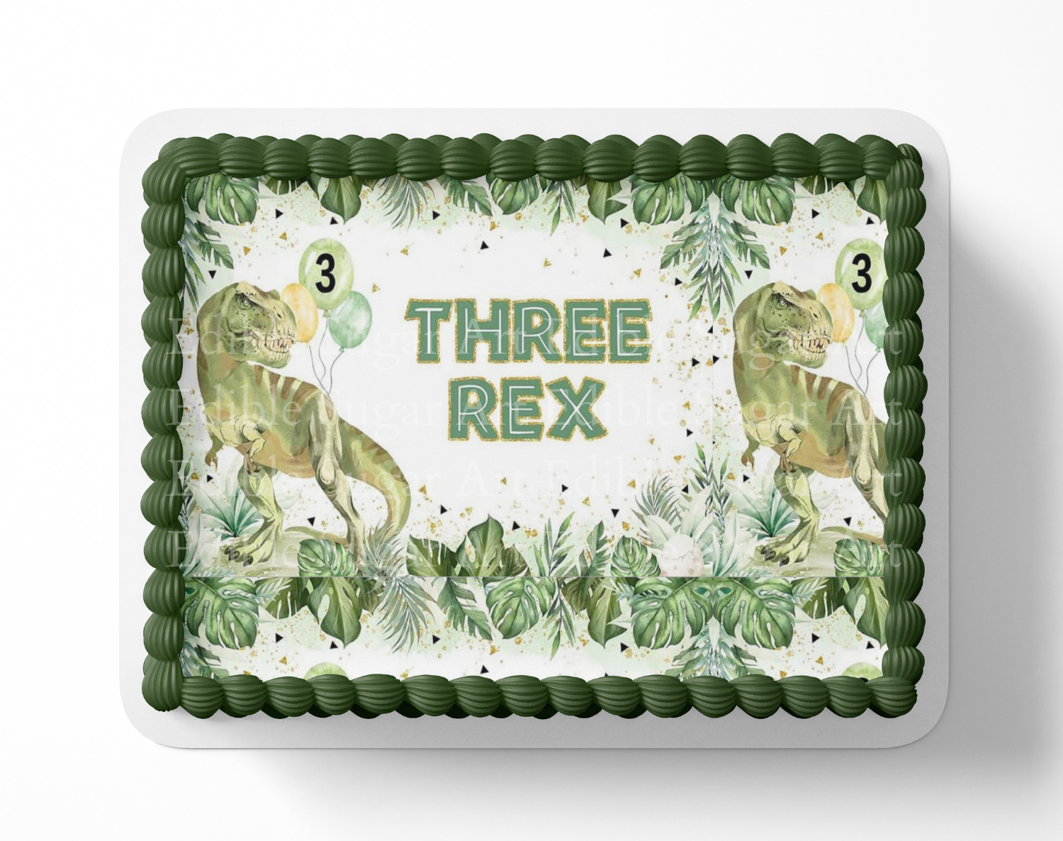 Dinosaur Birthday Cake Topper Edible Image   