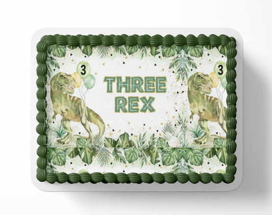 Dinosaur Birthday Cake Topper Edible Image   