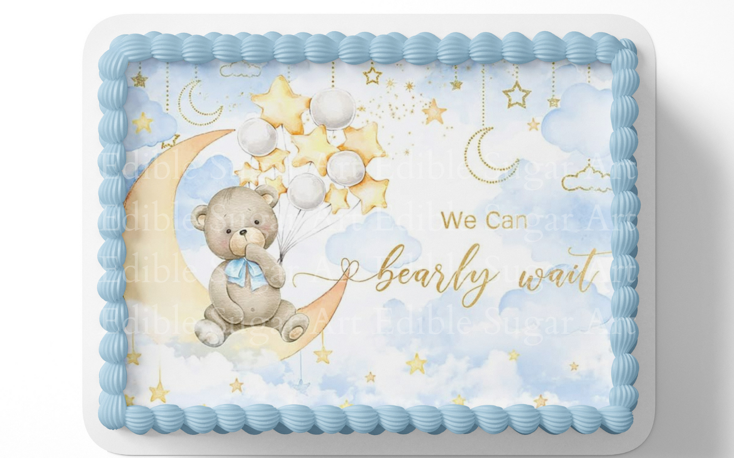 We Can Bearly Wait baby Shower Cake Topper, TEDDY BEAR BABY SHOWER CAKE TOPPER, BEAR CAKE TOPPER, BEAR BABY SHOWER,