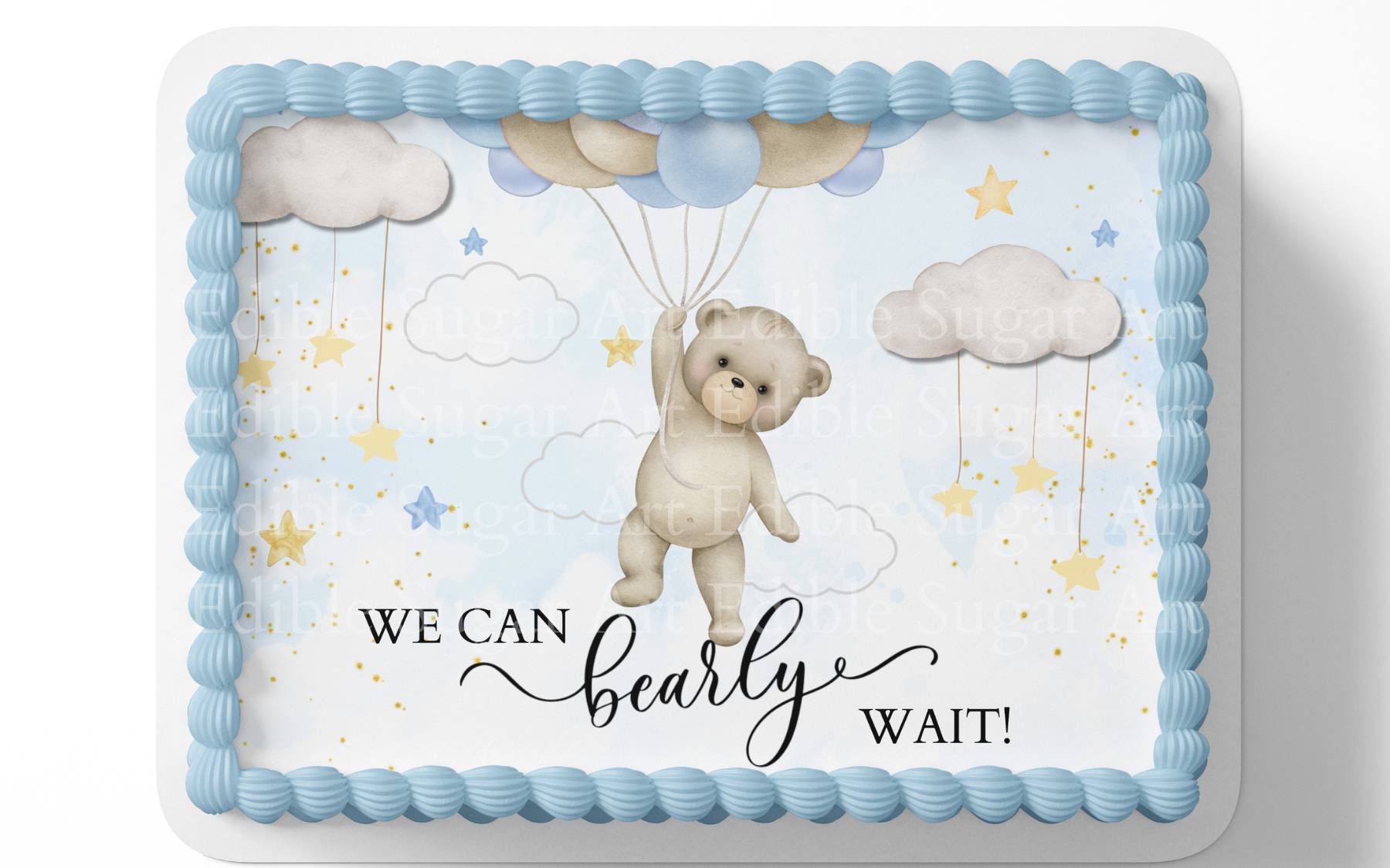 BEAR CAKE TOPPER WE CAN BEARLY WAIT