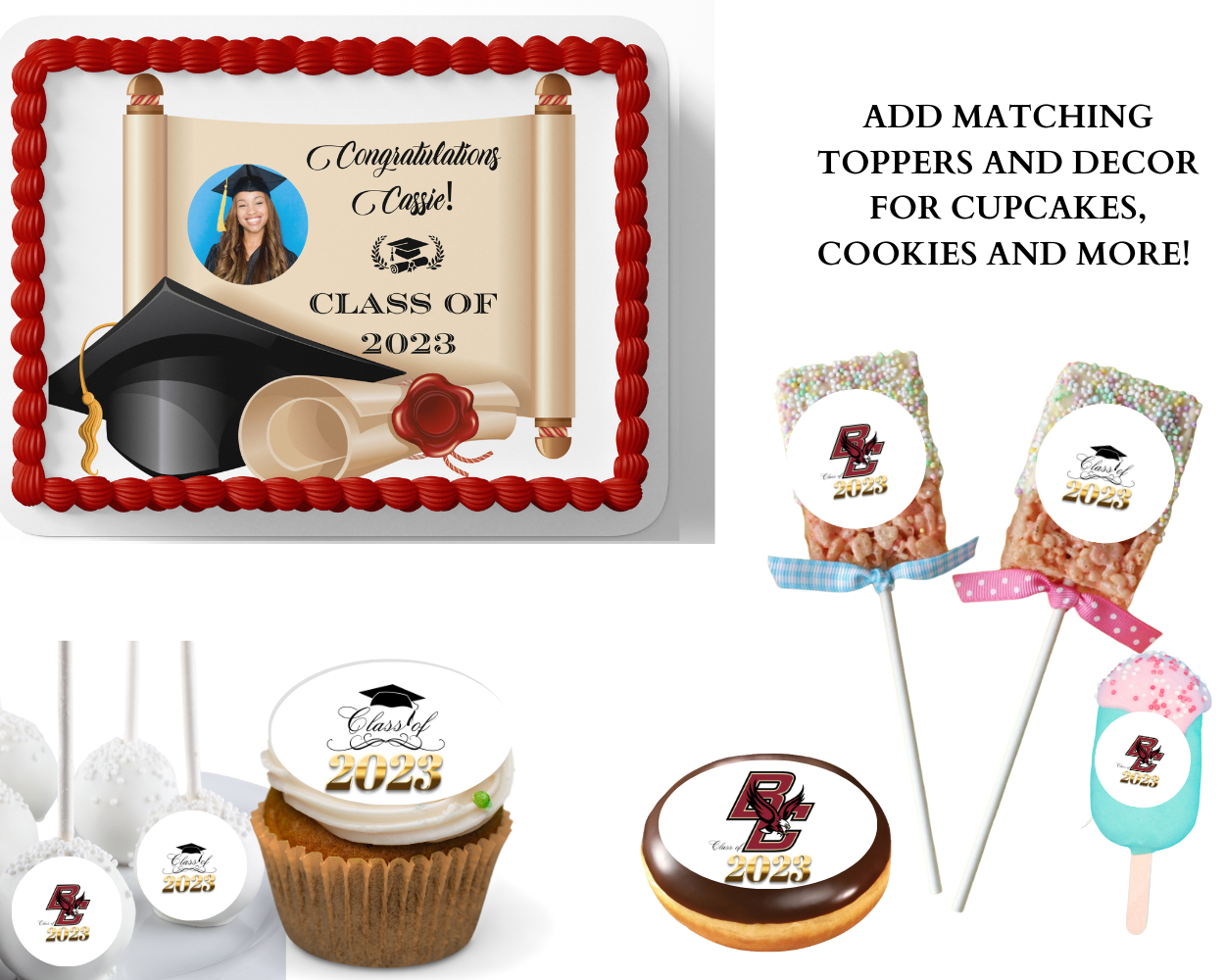 Graduation Cake Topper Graduation 2025 Edible Image Graduation Dessert Toppers