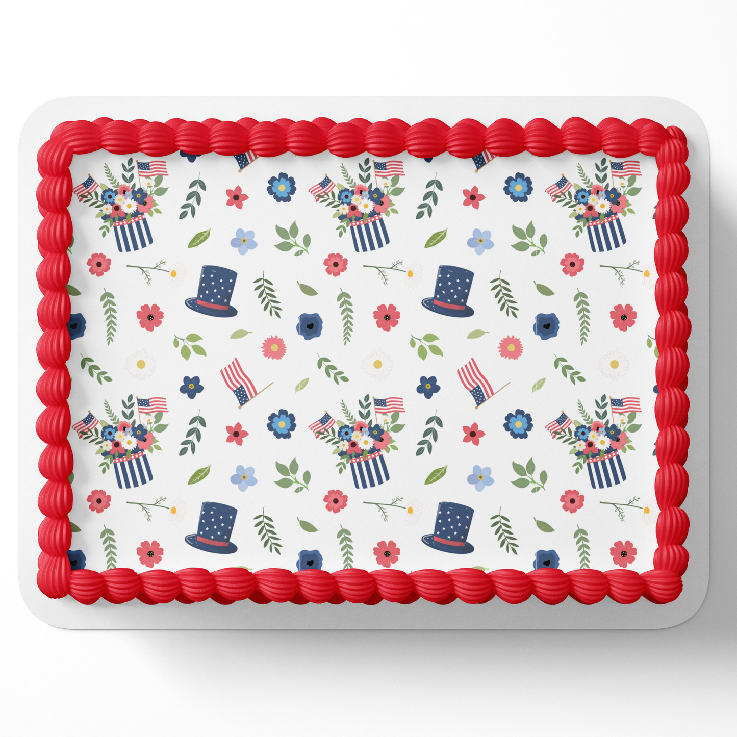 4th of July cake topper edible image, forth of July, 4th of July, cake topper, edible image, cupcake toppers