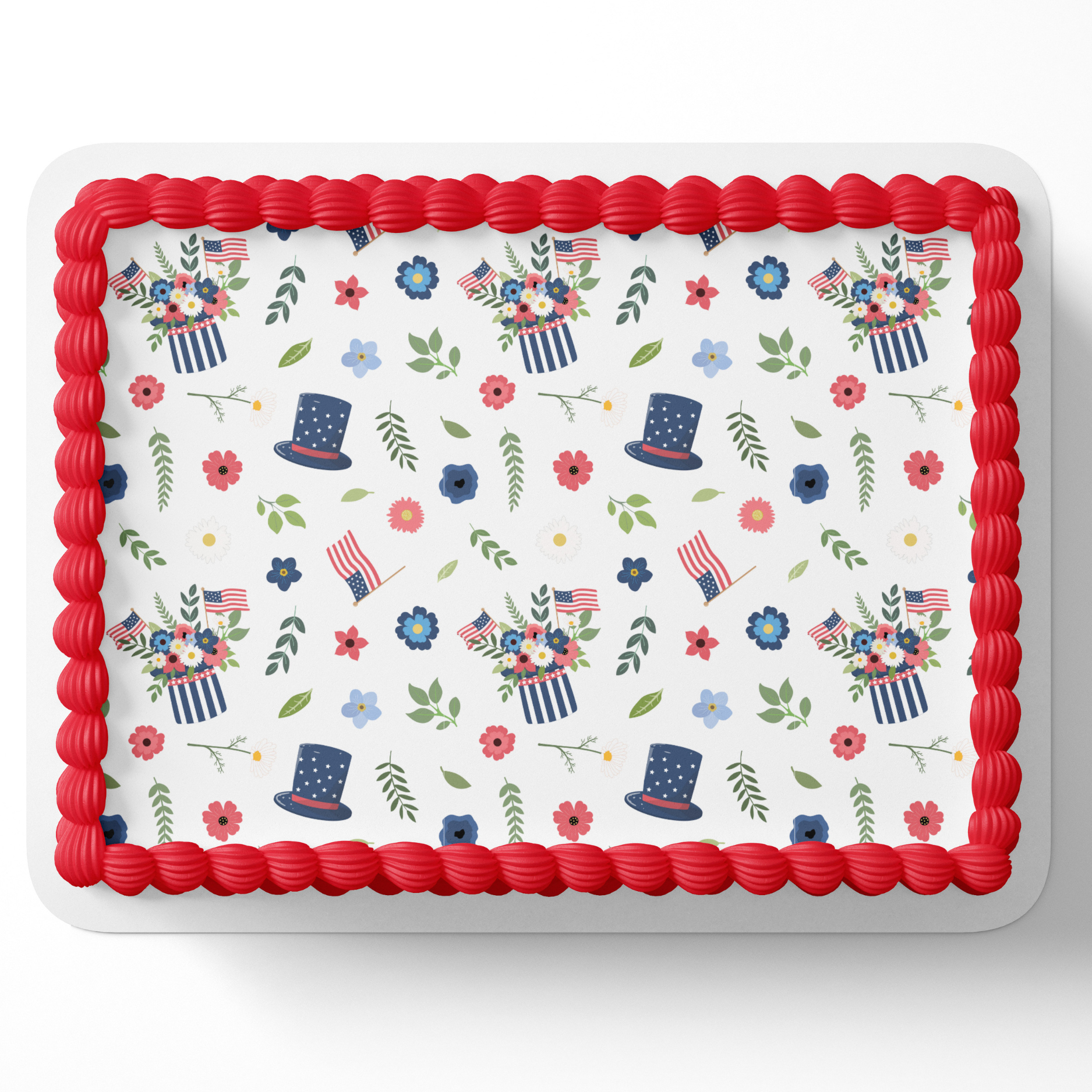 4th of July cake topper edible image, forth of July, 4th of July, cake topper, edible image, cupcake toppers