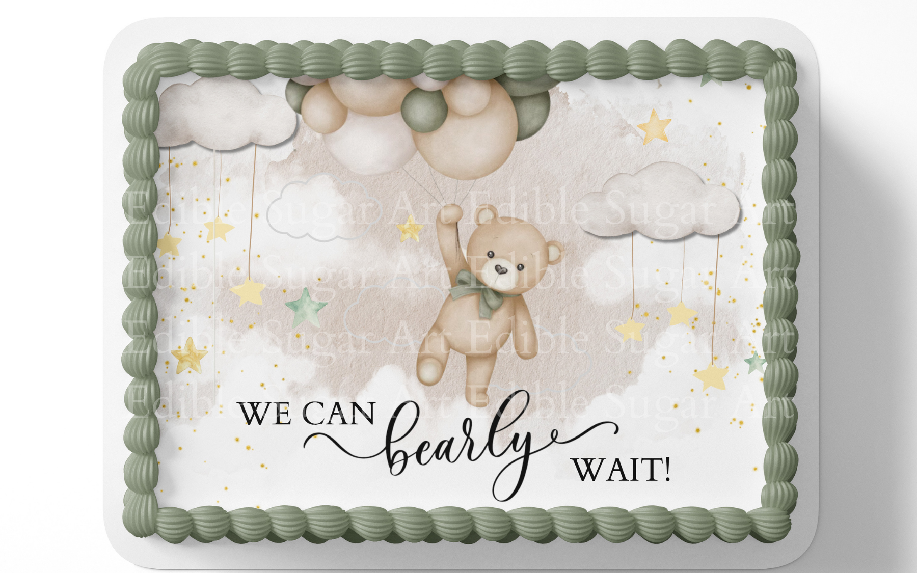 WE CAN BEARLY WAIT BABY SHOWER CAKE TOPPER