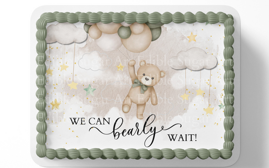 WE CAN BEARLY WAIT BABY SHOWER CAKE TOPPER