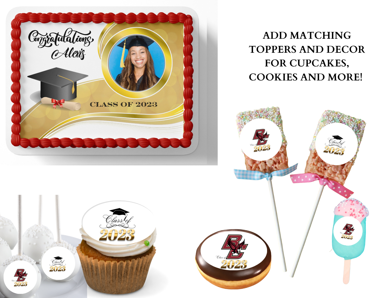 Graduation Cake Topper Edible Image, Graduation Decorations, Graduation Party