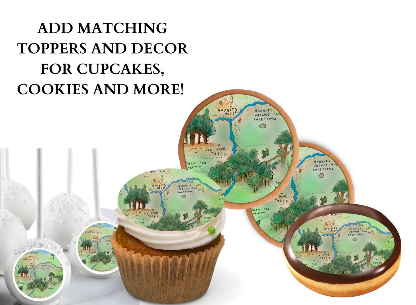 Copy of 100 Acre woods POOH BEAR CUPCAKE Toppers Baby Shower Cupcake toppers Pooh bear baby shower cake Vintage Pooh bear Cupcake toppers Edible Cupcake toppers