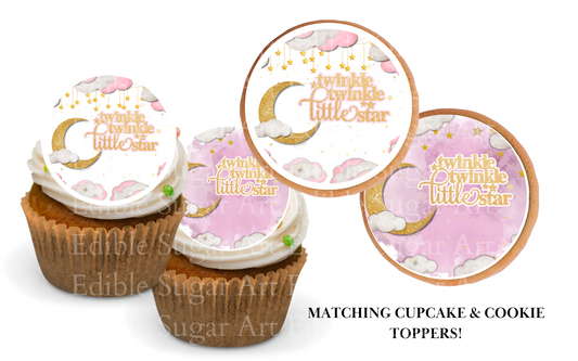Twinkle Twinkle Little Star Baby Shower Cupcake Toppers