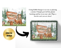 Let the adventure begin baby shower cake topper, the greatest adventure is about to begin, adventure awaits baby shower, cake topper, woodland cake topper, woodland baby shower, edible image, edible sugar art