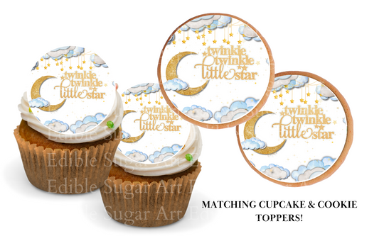 Twinkle Twinkle Little Star Baby Shower Cupcake Toppers