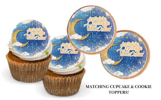 Twinkle Twinkle Little Star Baby Shower Cupcake Toppers