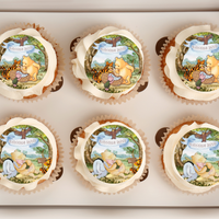 Pooh bear baby shower cupcake toppers