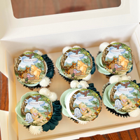 Pooh bear baby shower cupcake toppers
