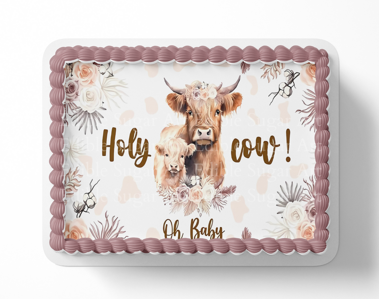 Highland Cow Cake Topper