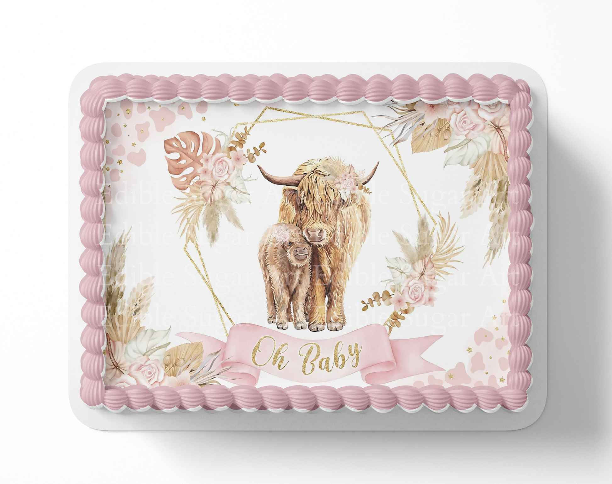Highland Cow Cake Topper