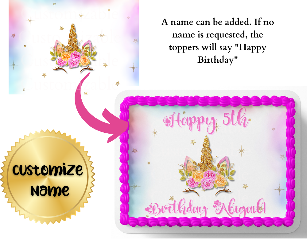UNICORN CAKE TOPPER