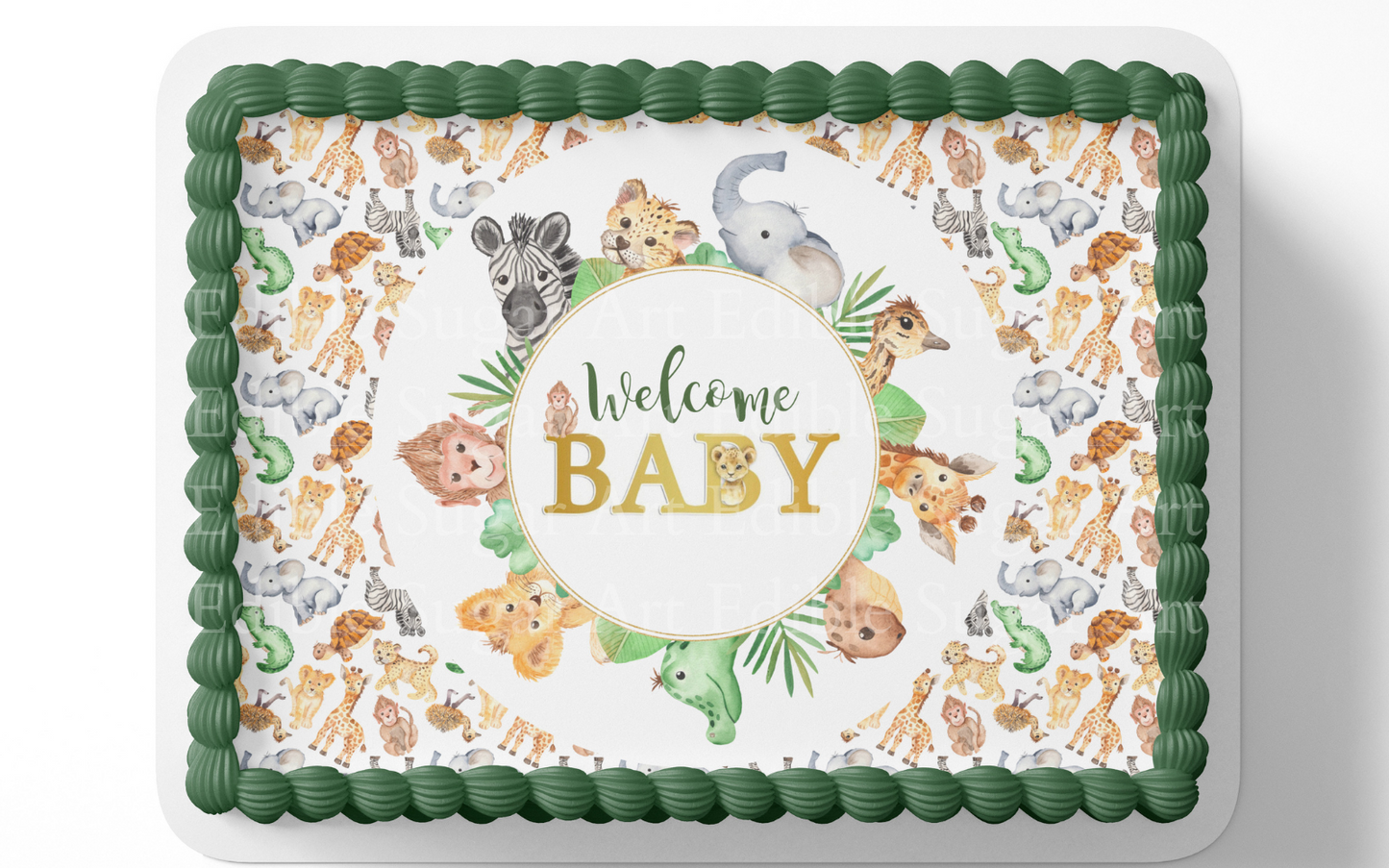 Safari Baby Shower Cake Topper Edible Image Jungle Baby Shower Safari Party Decorations 