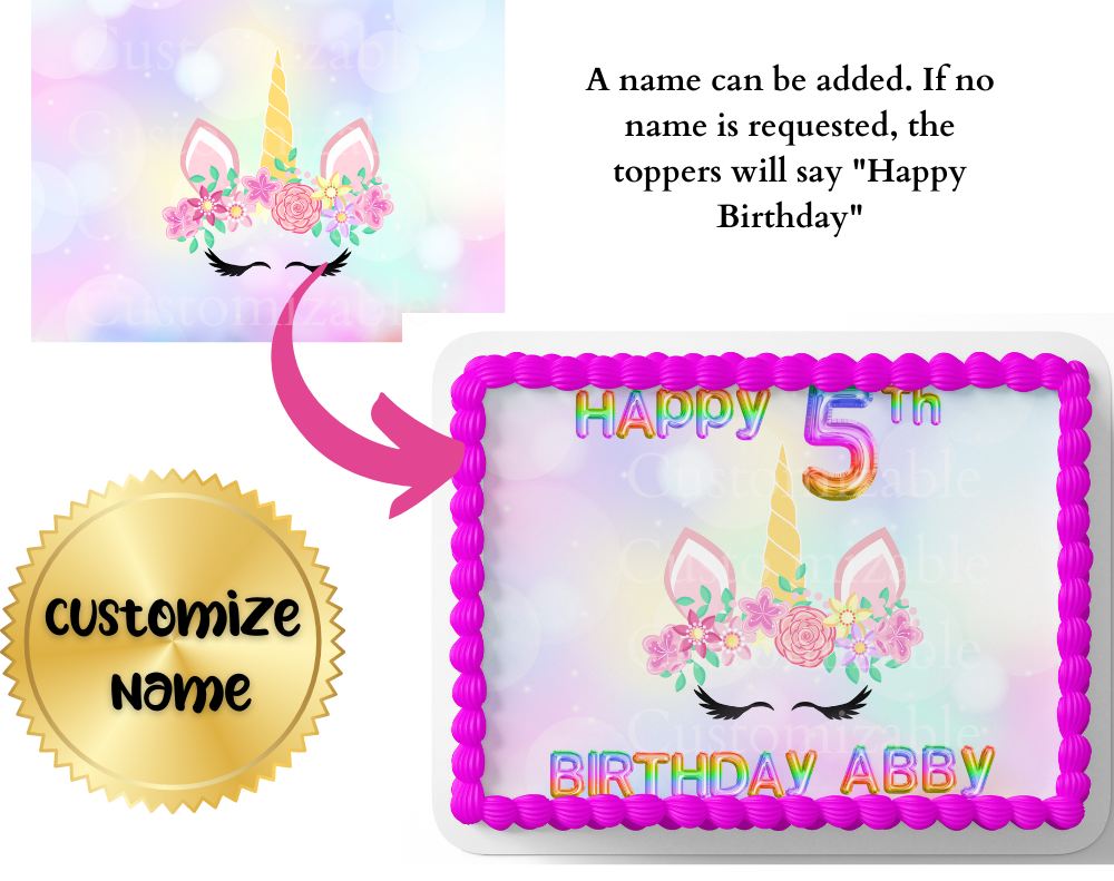 UNICORN CAKE TOPPER