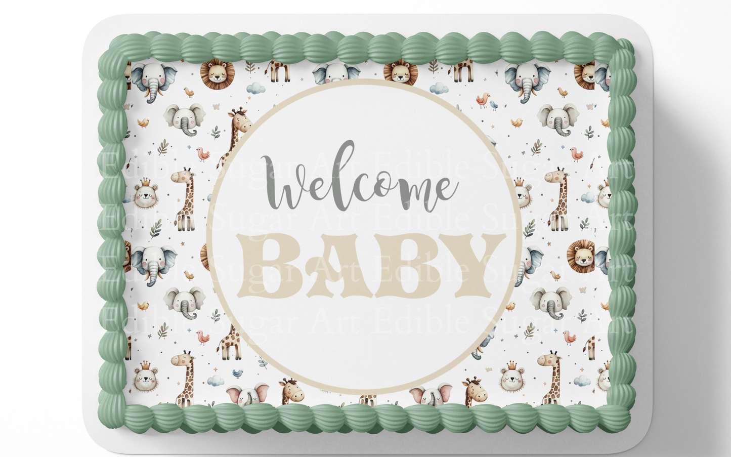 Safari Baby Shower Cake Topper Edible Image Jungle Baby Shower Safari Party Decorations 