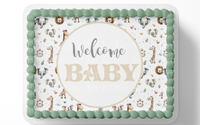 Safari Baby Shower Cake Topper Edible Image Jungle Baby Shower Safari Party Decorations 
