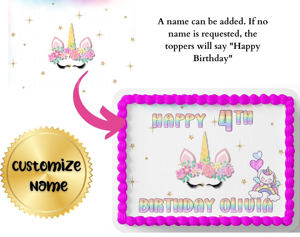 UNICORN CAKE TOPPER